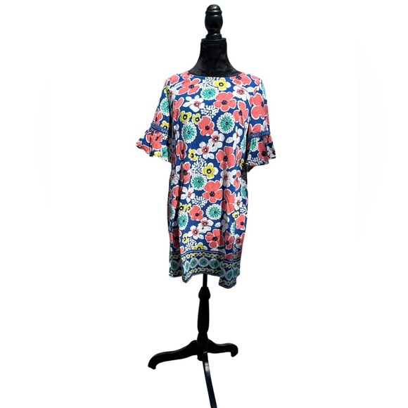 Crown & Ivy Petite Floral Print Dress with Ruffle Sleeves size PL - Picture 1 of 11